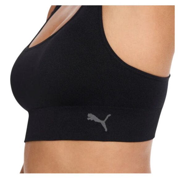 NWOT Puma Seamless Sports Bra | Black - Picture 3 of 5